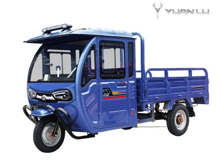 Electric Cargo Tricycle 60V1200W Cargo Trike With Closed Cabin 1000KG Loading Capacity Cargo Tricycle