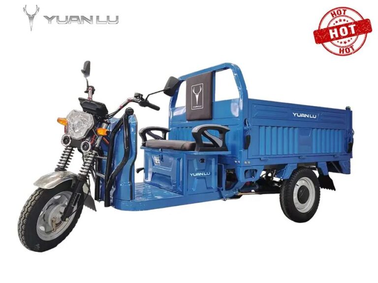 Electric Tricycles 3-Wheel Electric Cargo Bike with Automatic Lifting Hydraulic Rod Front Disc + Rear Drum Brake 2t Loading Capacity